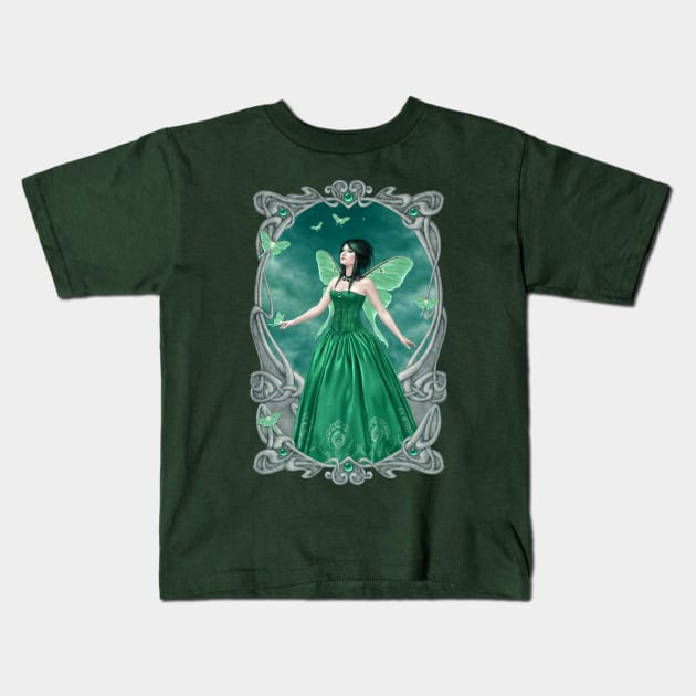 Emerald Birthstone Fairy Kids T-Shirt by silverstars